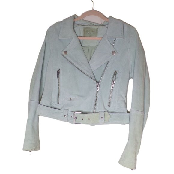 🆕BLANKNYC Suede Moto Jacket Basil (Mint) Medium - Picture 8 of 11
